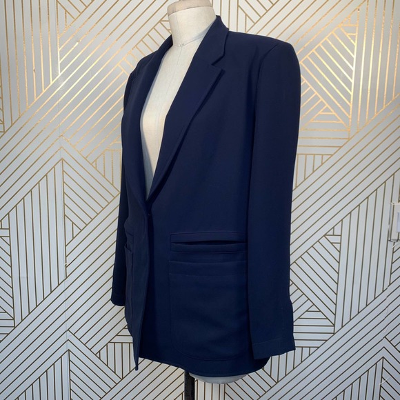 Rachel Comey Andes Blazer in Navy Blue Georgette - Picture 6 of 12